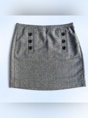 Banana Republic Gray Wool Blend Tweed Mini Skirt Corpcore Quiet Luxury Size 8